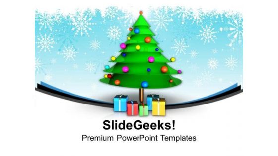 3d Christmas Tree With Gifts PowerPoint Templates Ppt Backgrounds For Slides 1212