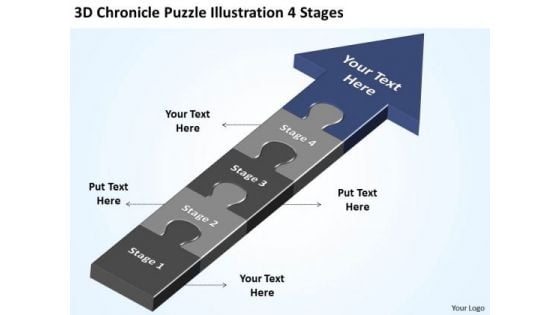 3d Chronicle Puzzle Illustration 4 Stages Best Business Plan Template PowerPoint Templates