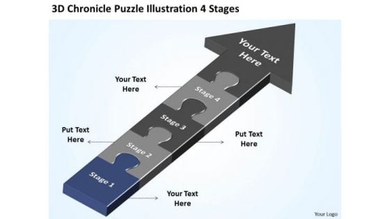 3d Chronicle Puzzle Illustration 4 Stages Online Business Plan Free PowerPoint Templates