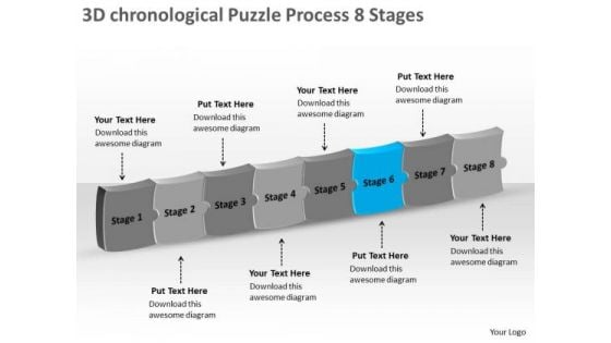 3d Chronological Puzzle Process 8 Stages Inspection Business PowerPoint Slides