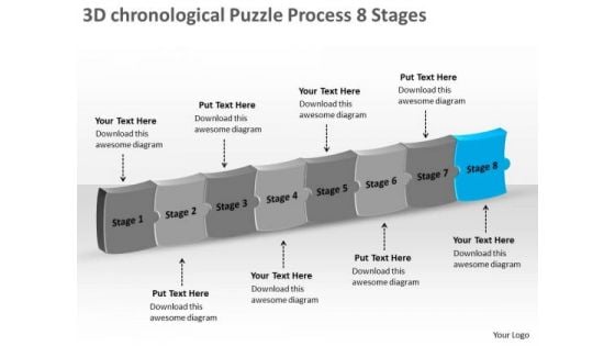 3d Chronological Puzzle Process 8 Stages Ppt Flowchart Examples PowerPoint Templates