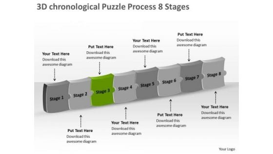 3d Chronological Puzzle Process 8 Stages Ppt Make Flow Chart PowerPoint Templates