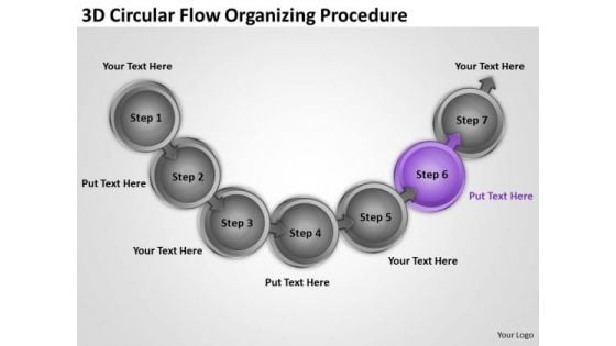 3d Circular Flow Organizing Procedure Linear Rate PowerPoint Slides