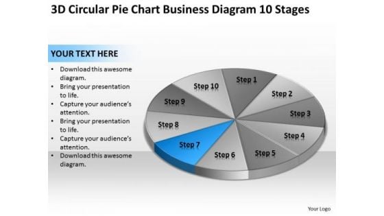 3d Circular Pie Chart Business Diagram 10 Stages Plan PowerPoint Templates