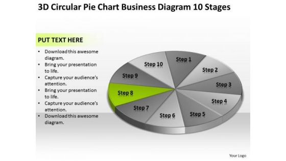 3d Circular Pie Chart Business Diagram 10 Stages Plans Online PowerPoint Templates