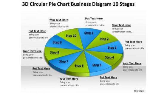 3d Circular Pie Chart Business Diagram 10 Stages Ppt Plan Layouts PowerPoint Slides