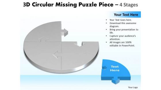 3d Circular Puzzle Showing Missing Piece Diagram