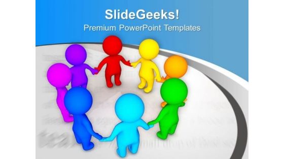 3d Colorful Team In A Circle PowerPoint Templates Ppt Backgrounds For Slides 0613