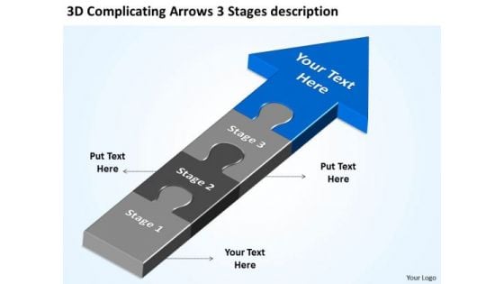 3d Complicating Arrows Stages Description Consulting Business Plan PowerPoint Templates