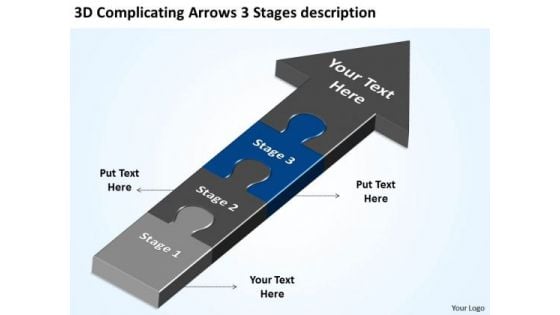 3d Complicating Arrows Stages Description Ppt Subway Business Plan PowerPoint Templates