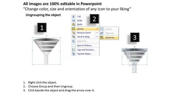 3d Conversion Funnels Shapes PowerPoint Templates Ppt Slides