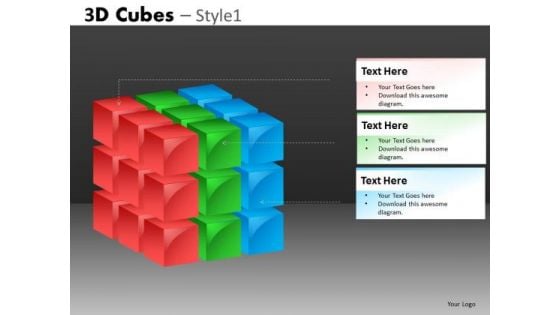 3d Cube Build Layer By Layer In PowerPoint