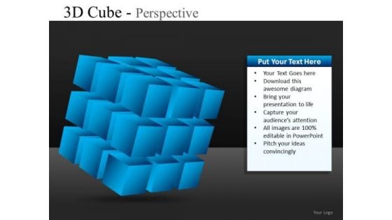 3d Cube Perspective PowerPoint Slides