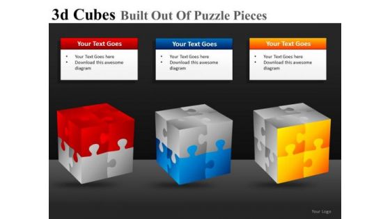 3d Cubes Built Out Of Puzzle Pieces Ppt 23