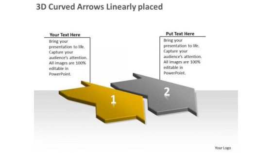 3d Curved Arrows Linearly Placed Online Flow Chart Creator PowerPoint Slides