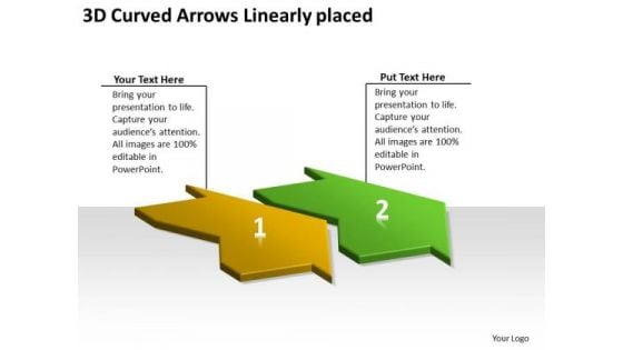 3d Curved Arrows Linearly Placed What Is Flow Charts PowerPoint Templates