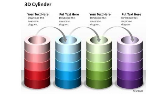 3d Cylinder Shapes PowerPoint Presentation Template