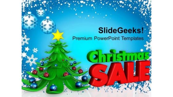 3d Decorative Christmas Tree With Sale Shopping PowerPoint Templates Ppt Backgrounds For Slides 1112