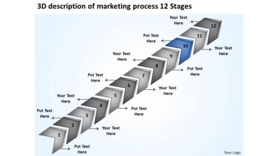 3d Description Of Marketing Process 12 Stages 90 Day Business Plan PowerPoint Templates