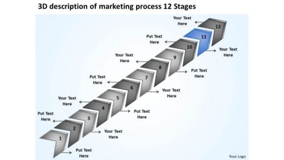 3d Description Of Marketing Process 12 Stages Free Business Plan Template PowerPoint Slides