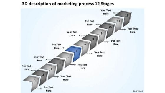 3d Description Of Marketing Process 12 Stages Sample Business Plan Format PowerPoint Slides