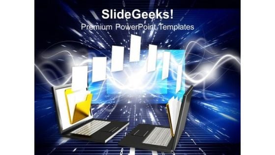 3d File Sharing Network Concept PowerPoint Templates And PowerPoint Themes 1012