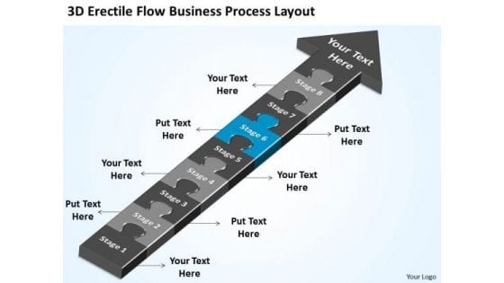 3d Flow Business Process Layout Year Plan Template PowerPoint Slides