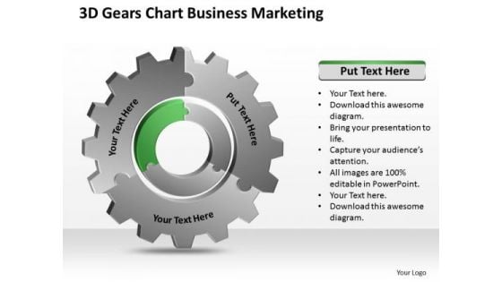 3d Gears Chart Business Marketing Ppt Elements Plan PowerPoint Templates