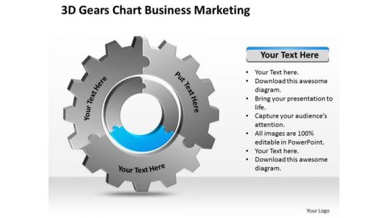 3d Gears Chart Business Marketing Ppt Plan PowerPoint Templates