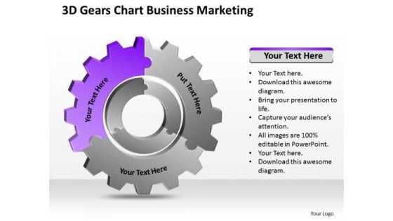 3d Gears Chart Business Marketing Ppt Pro Plan PowerPoint Templates