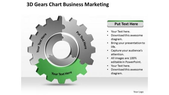 3d Gears Chart Business Marketing Ppt Sample Of Plan PowerPoint Templates