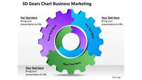 3d Gears Chart Business Marketing Ppt Simple Plan Template PowerPoint Templates