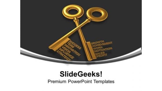 3d Golden Keys On Black Background Business PowerPoint Templates Ppt Backgrounds For Slides 1112