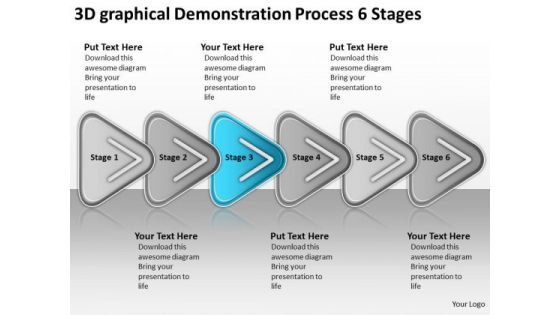 3d Graphical Demonstration Process 6 Stages Ppt Writing Small Business Plan PowerPoint Slides