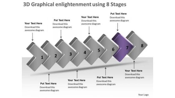 3d Graphical Enlightenment Using 8 Stages Make Flow Charts PowerPoint Slides