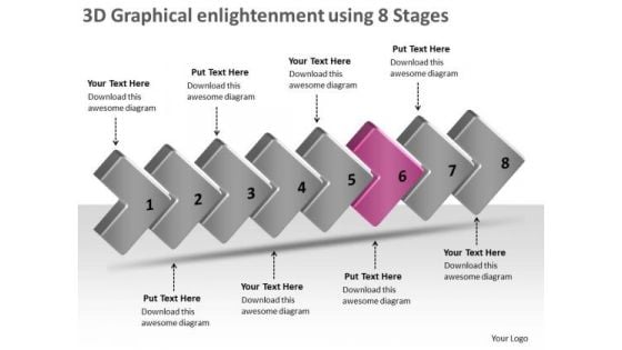 3d Graphical Enlightenment Using 8 Stages Production Plan Of Company PowerPoint Slides