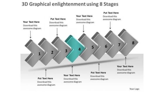 3d Graphical Enlightenment Using 8 Stages Schematic Design PowerPoint Templates