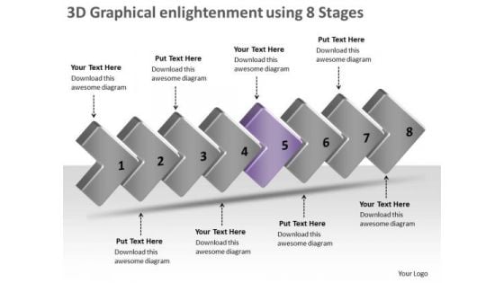 3d Graphical Enlightenment Using 8 Stages Vision Office PowerPoint Slides