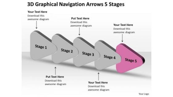 3d Graphical Navigation Arrows 5 Stages Circuit Simulation PowerPoint Slides