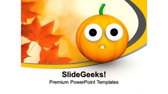 3d Halloween Pumpkin Character Festival PowerPoint Templates And PowerPoint Themes 1012