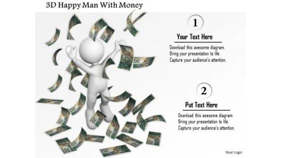 3d Happy Man With Money PowerPoint Templates