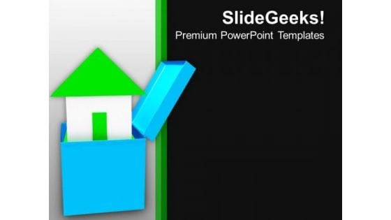 3d House Coming Out Of Box PowerPoint Templates Ppt Backgrounds For Slides 0213