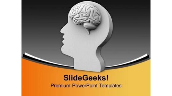 3d Human Brain With Face PowerPoint Templates Ppt Backgrounds For Slides 0613