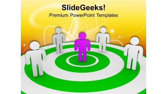 3d Human Figures On Target PowerPoint Templates Ppt Backgrounds For Slides 0713