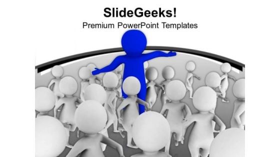 3d Humans Group To Show Leadership PowerPoint Templates Ppt Backgrounds For Slides 0413