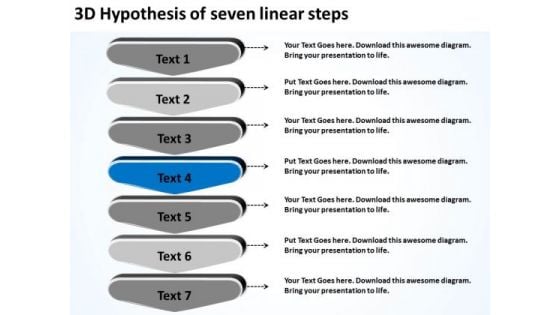 3d Hypothesis Of Seven Linear Steps Business Plans Online PowerPoint Templates