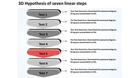 3d Hypothesis Of Seven Linear Steps Entertainment Business Plan PowerPoint Slides