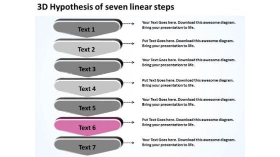 3d Hypothesis Of Seven Linear Steps Help Writing Business Plan For Free PowerPoint Slides