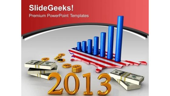 3d Illustarion Of American Business Graph PowerPoint Templates Ppt Backgrounds For Slides 0113