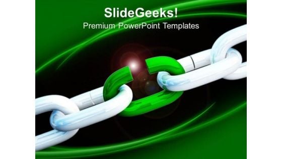 3d Illustration Of Broken Chain Concept PowerPoint Templates Ppt Backgrounds For Slides 0313